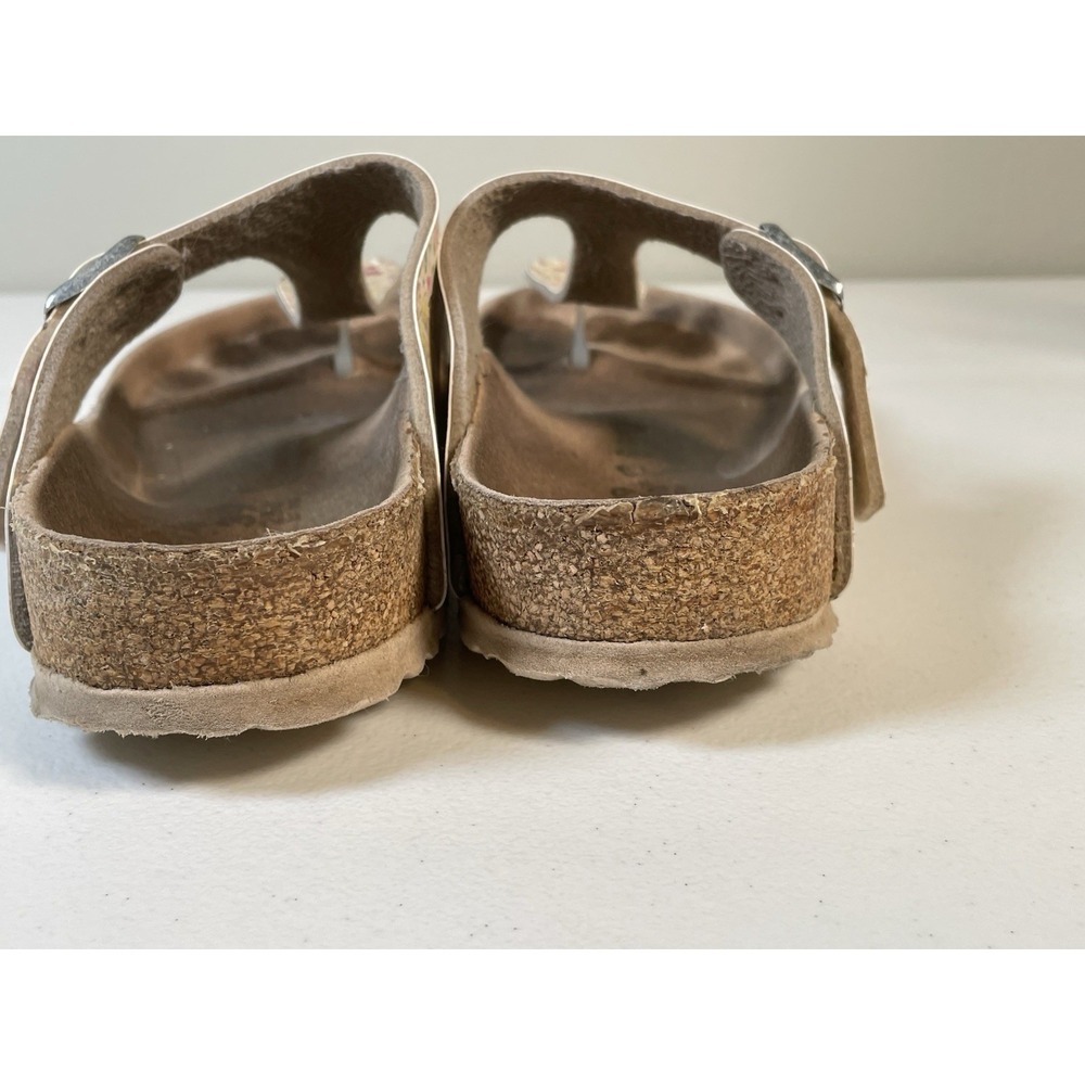 Birkenstock Gizeh Floral Thong Sandals Women's 39 8.5 Shoes Buckle Retro Pink - Picture 6 of 10